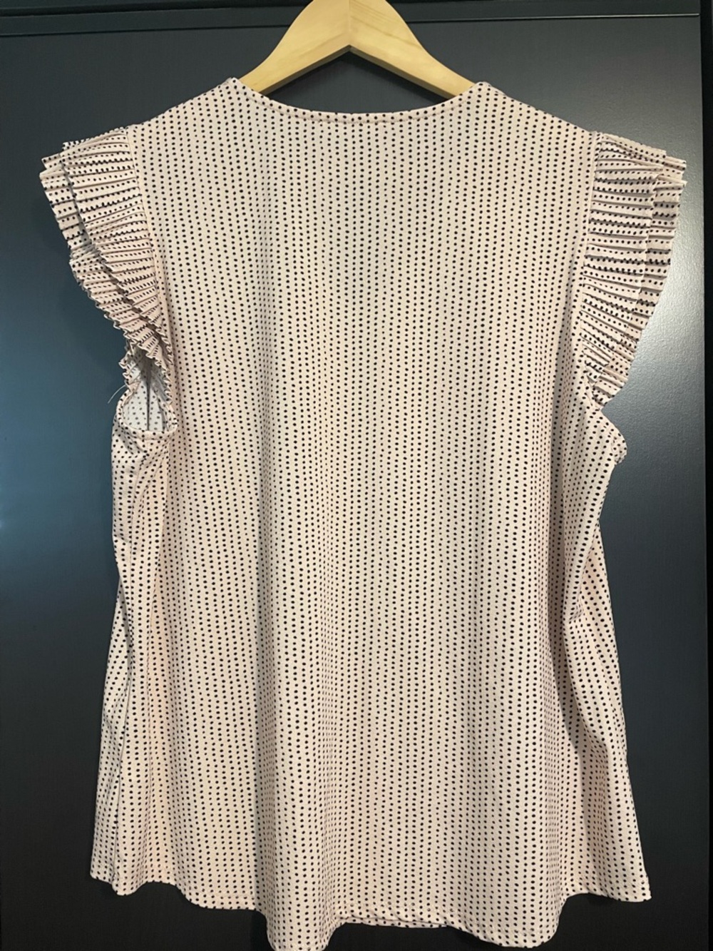 Adrianna Papell Blush Pink Polka Dot Sleeveless Top - Picture 6 of 6